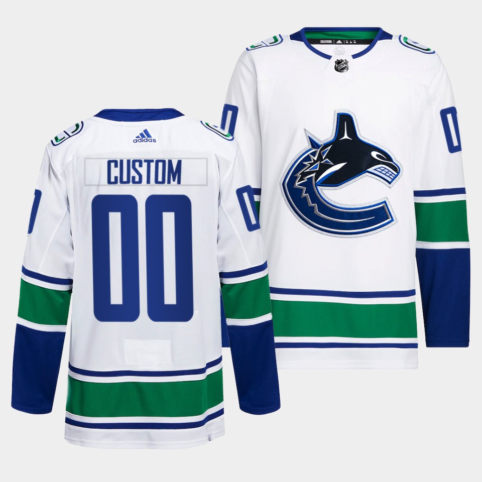 Vancouver Canucks Custom Away White Jersey Vancouver Canucks Custom Away White Jersey
