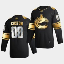 Vancouver Canucks Custom Golden Edition Limited Black Jersey