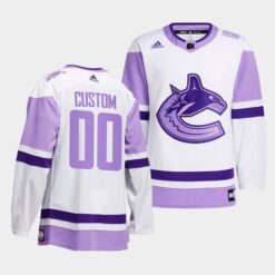 Vancouver Canucks Custom HockeyFightsCancer White Jersey