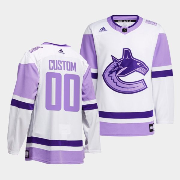 Vancouver Canucks Custom HockeyFightsCancer White Jersey Vancouver Canucks Custom HockeyFightsCancer White Jersey