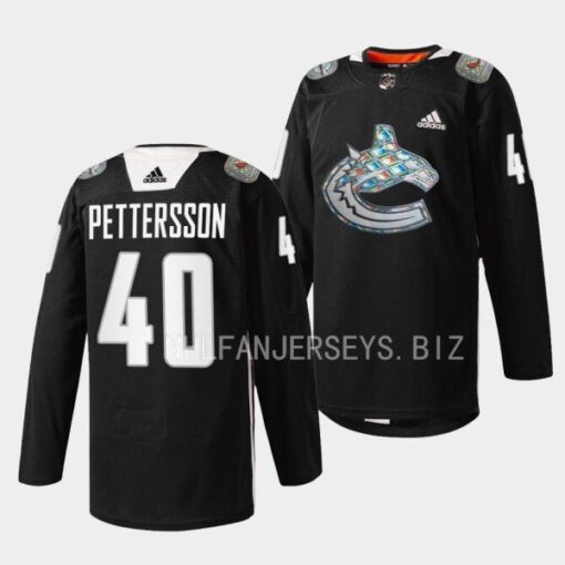 Vancouver Canucks Elias Pettersson 2023 Black History Month Black Jersey