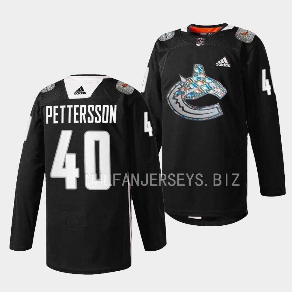Vancouver Canucks Elias Pettersson 2023 Black History Month Black Jersey Vancouver Canucks Elias Pettersson 2023 Black History Month Black Jersey