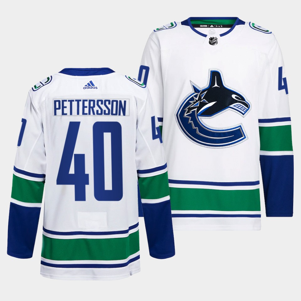 Vancouver Canucks Elias Pettersson Away White Jersey Vancouver Canucks Elias Pettersson Away White Jersey