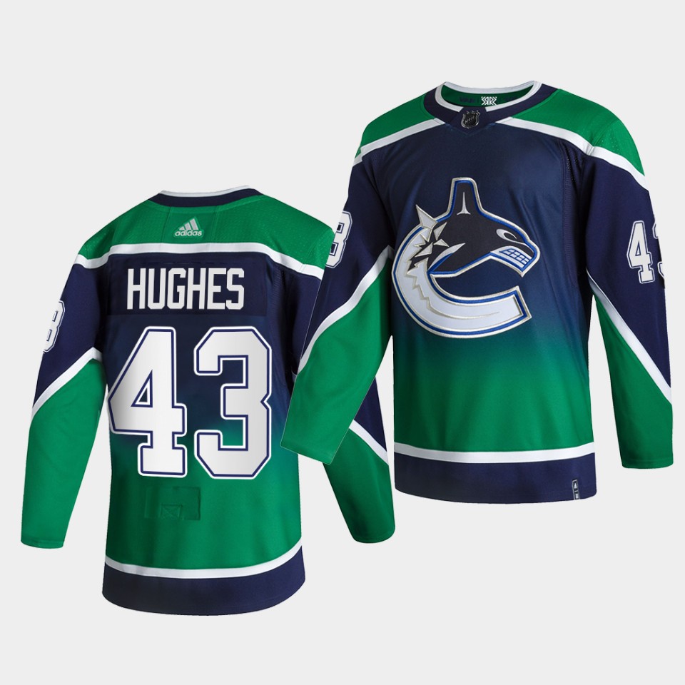 Vancouver Canucks Quinn Hughes Reverse Green Special Edition Jersey Vancouver Canucks Quinn Hughes Reverse Green Special Edition Jersey