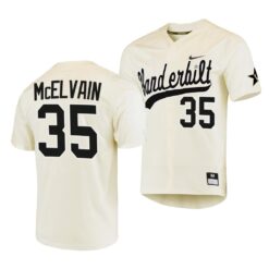 Vanderbilt Commodores Chris McElvain College Baseball Jersey Cream