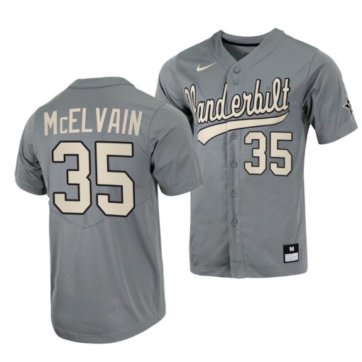 Vanderbilt Commodores Chris McElvain College Baseball Jersey Grey