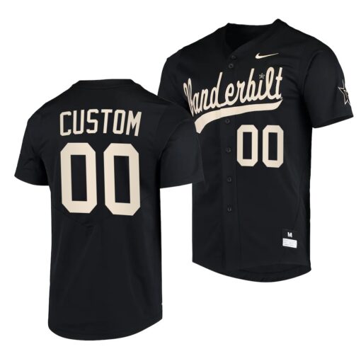 Vanderbilt Commodores Custom College Baseball Jersey Black