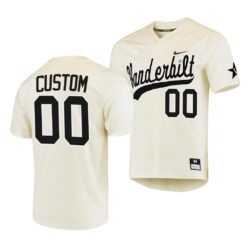 Vanderbilt Commodores Custom College Baseball Jersey Cream