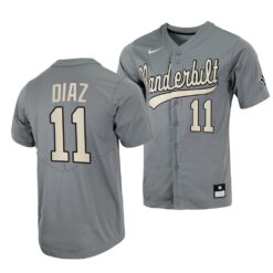 Vanderbilt Commodores Davis Diaz College Baseball Jersey Grey