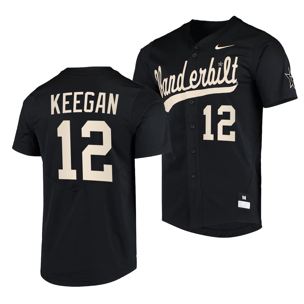 Vanderbilt Commodores Dominic Keegan College Baseball Jersey Black Vanderbilt Commodores Dominic Keegan College Baseball Jersey Black