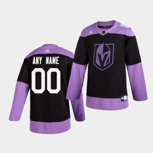 Vegas Golden Knights Custom Hockey Fights Cancer Practice Black Jersey