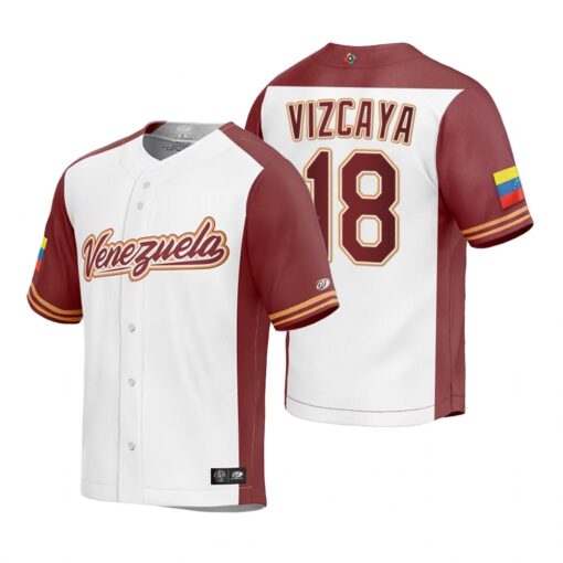 Venezuela Anthony Vizcaya White Replica 2023 World Baseball Classic Jersey
