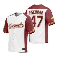Venezuela Edwin Escobar White Replica 2023 World Baseball Classic Jersey