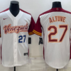 Venezuela Jose Altuve White Gold 2023 World Baseball Classic Jersey