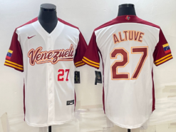 Venezuela Jose Altuve White Red 2023 World Baseball Classic Jersey