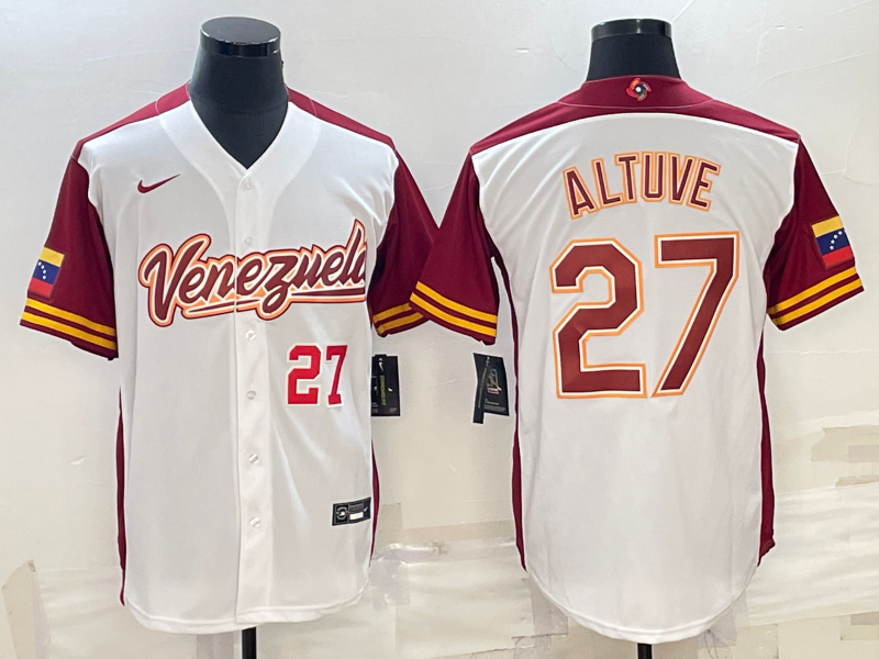 Venezuela Jose Altuve White Red 2023 World Baseball Classic Jersey Venezuela Jose Altuve White Red 2023 World Baseball Classic Jersey