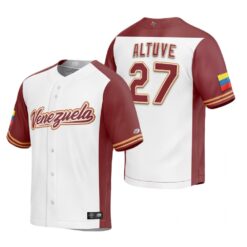 Venezuela Jose Altuve White Replica 2023 World Baseball Classic Jersey