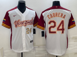 Venezuela Miguel Cabrera White Gold 2023 World Baseball Classic Jersey