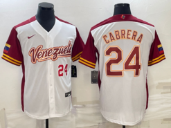 Venezuela Miguel Cabrera White Red 2023 World Baseball Classic Jersey