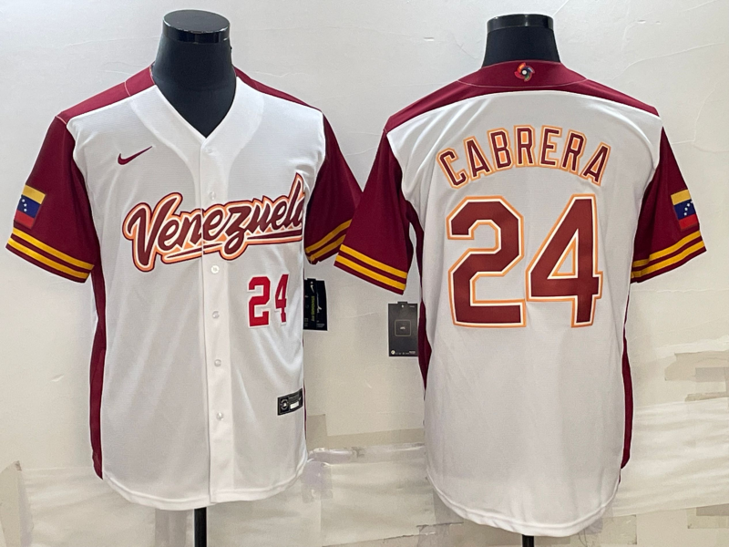 Venezuela Miguel Cabrera White Red 2023 World Baseball Classic Jersey Venezuela Miguel Cabrera White Red 2023 World Baseball Classic Jersey