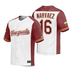 Venezuela Omar Narvaez White Replica 2023 World Baseball Classic Jersey