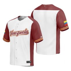 Venezuela White Burgundy Replica 2023 World Baseball Classic Jersey