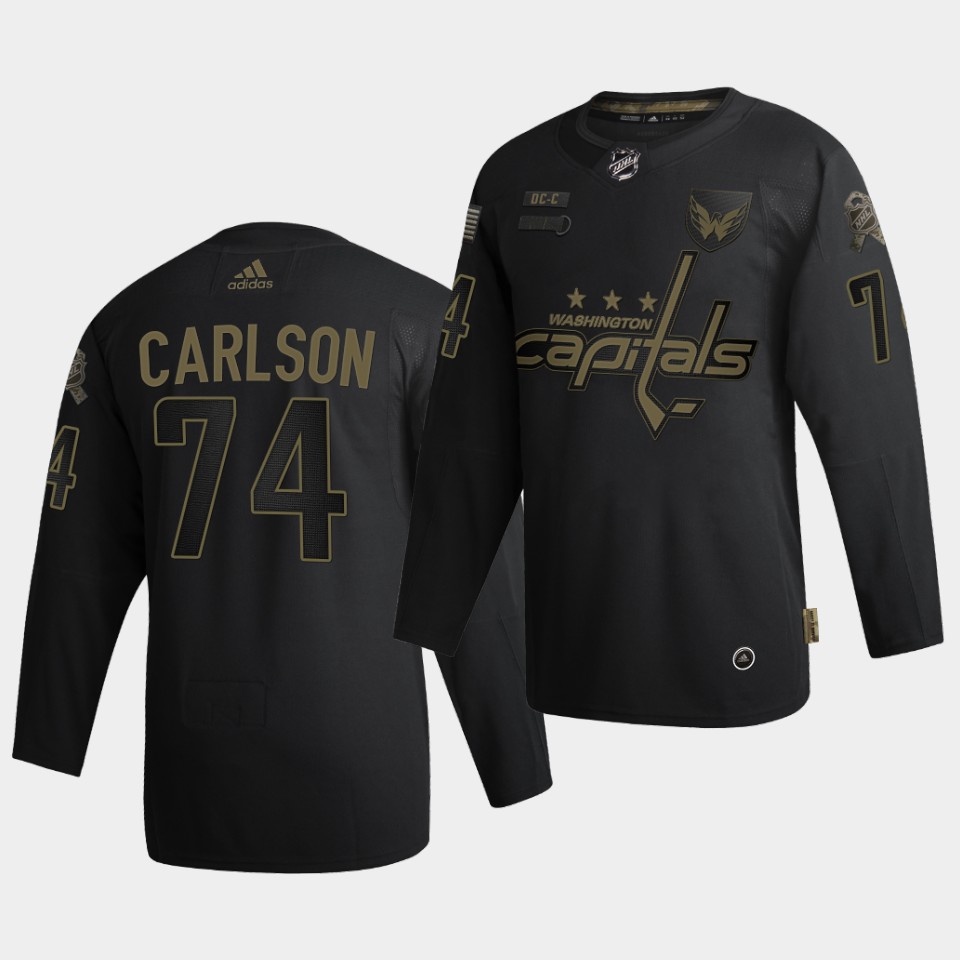 Washington Capitals John Carlson Veterans Day Black Jersey Washington Capitals John Carlson Veterans Day Black Jersey