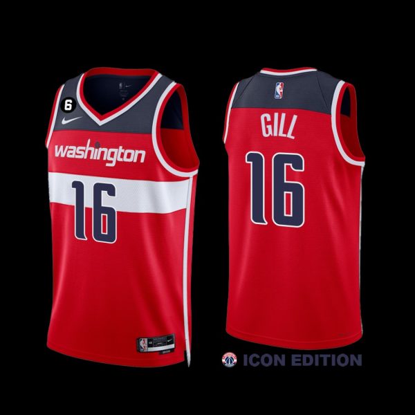 Washington Wizards Anthony Gill 2022-23 Icon Edition Jersey Red Washington Wizards Anthony Gill 2022-23 Icon Edition Jersey Red