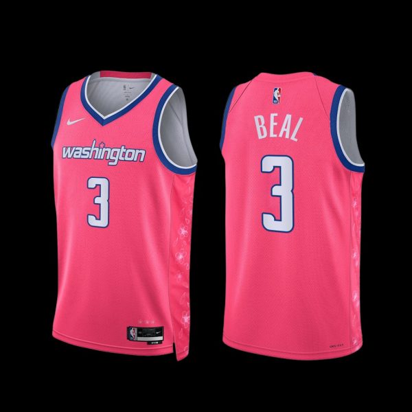 Washington Wizards Bradley Beal 2022-23 City Edition Cherry Blossom Jersey Pink Washington Wizards Bradley Beal 2022-23 City Edition Cherry Blossom Jersey Pink