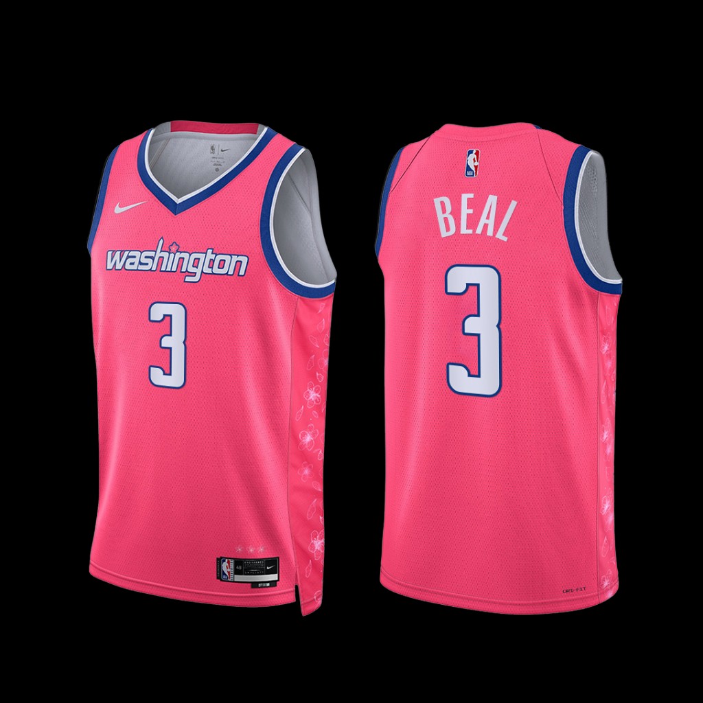 Washington Wizards Bradley Beal 2022-23 City Edition Cherry Blossom Jersey Pink Washington Wizards Bradley Beal 2022-23 City Edition Cherry Blossom Jersey Pink