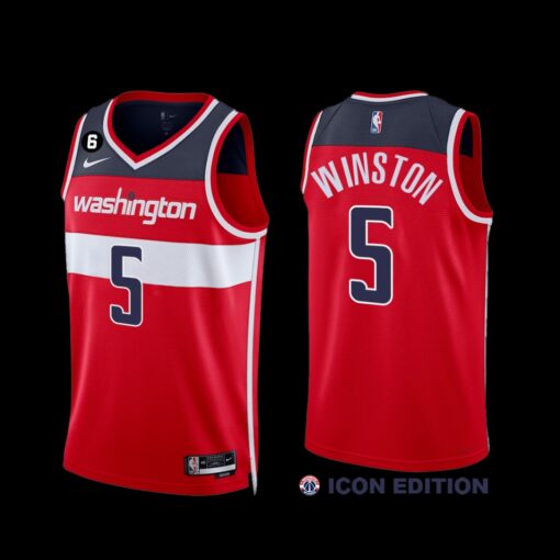 Washington Wizards Cassius Winston 2022-23 Icon Edition Jersey Red