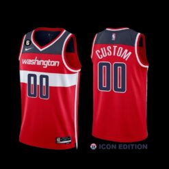 Washington Wizards Custom 2022-23 Icon Edition Jersey Red