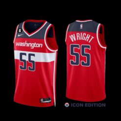 Washington Wizards Delon Wright 2022-23 Icon Edition Jersey Red