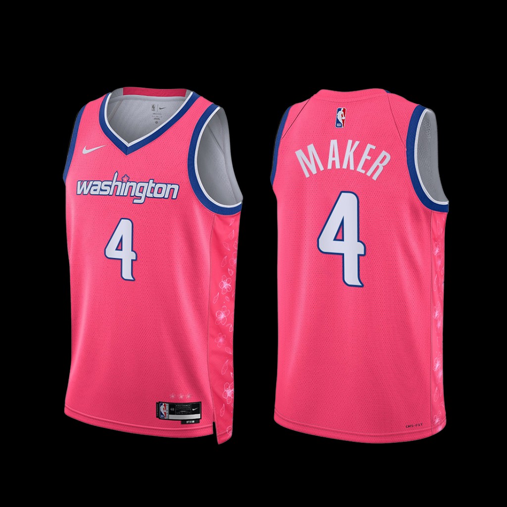 Washington Wizards Makur Maker 2022-23 City Edition Cherry Blossom Jersey Pink Washington Wizards Makur Maker 2022-23 City Edition Cherry Blossom Jersey Pink