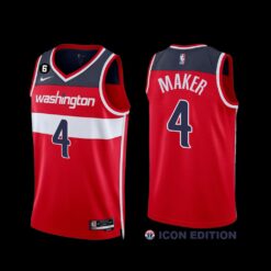 Washington Wizards Makur Maker 2022-23 Icon Edition Jersey Red