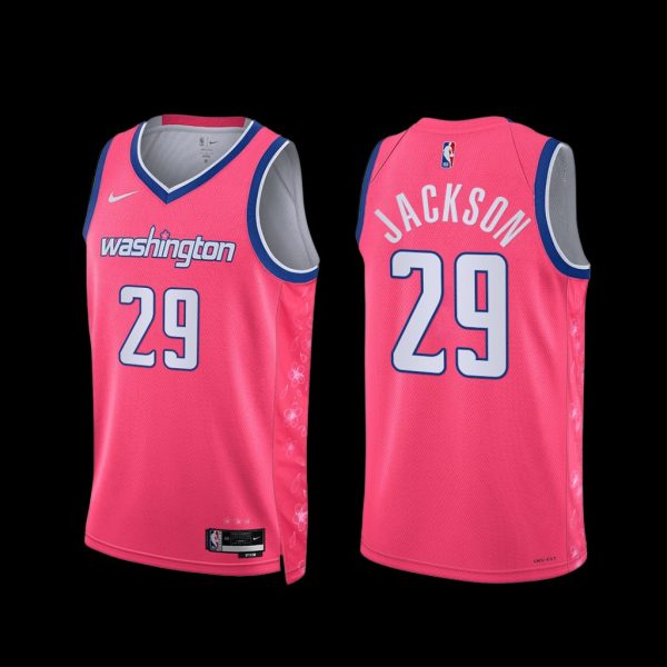 Washington Wizards Quenton Jackson 2022-23 City Edition Jersey Pink Washington Wizards Quenton Jackson 2022-23 City Edition Jersey Pink