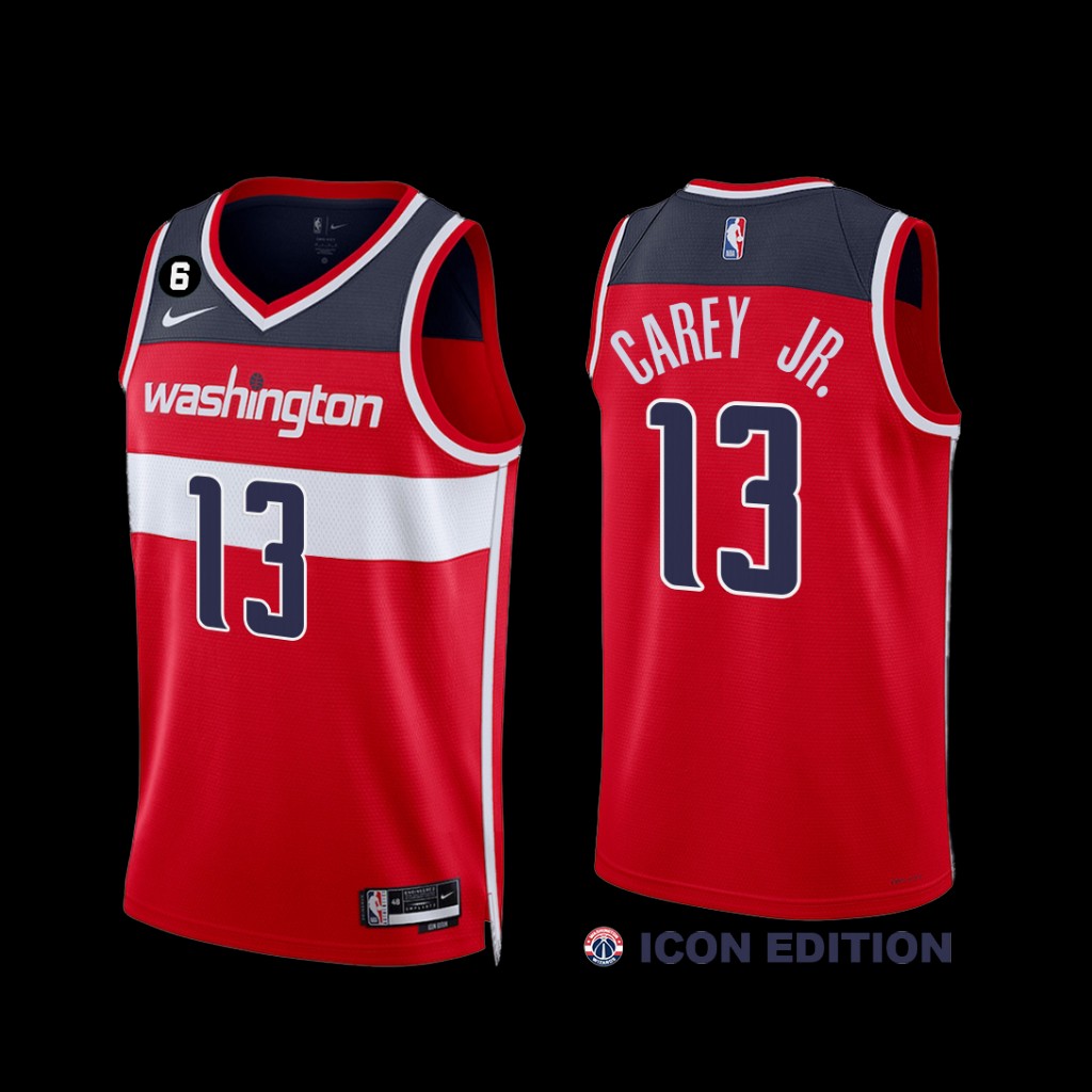 Washington Wizards Vernon Carey Jr. 2022-23 Icon Edition Jersey Red Washington Wizards Vernon Carey Jr. 2022-23 Icon Edition Jersey Red