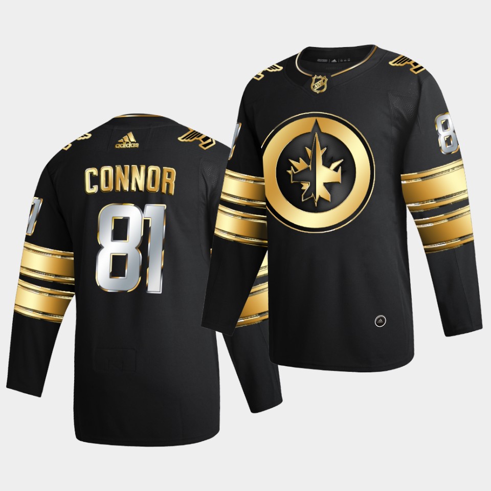 Winnipeg Jets Kyle Connor Golden Edition Limited Black Jersey Winnipeg Jets Kyle Connor Golden Edition Limited Black Jersey