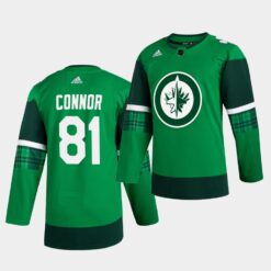 Winnipeg Jets Kyle Connor St. Patrick’s Day Green Player Jersey