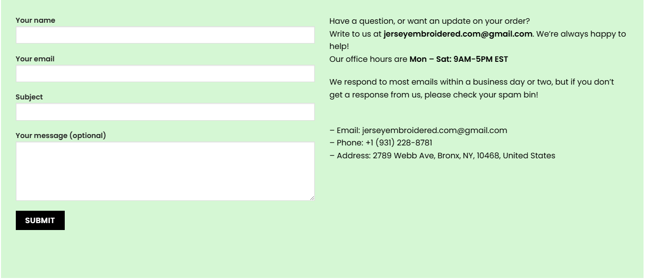contact form